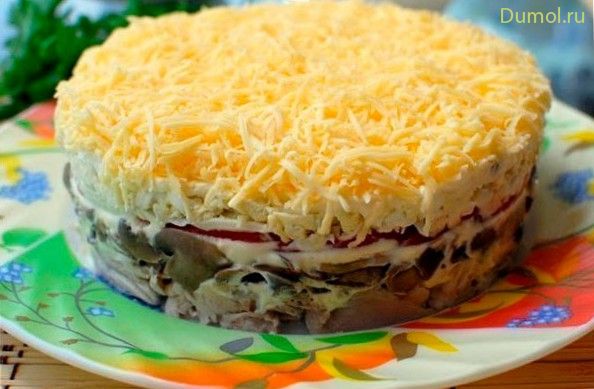 Салат «Тоска» с шампиньонами (салат, тоска, шампиньонами) Салат «Тоска» с шампиньонами