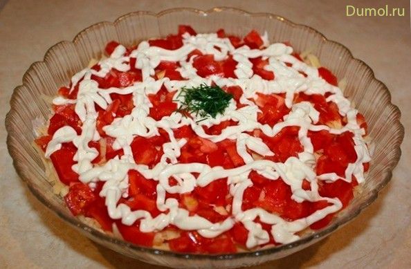 Салат «Золотой розан» с помидорами (салат, золотой, розан) Салат «Золотой розан» с помидорами