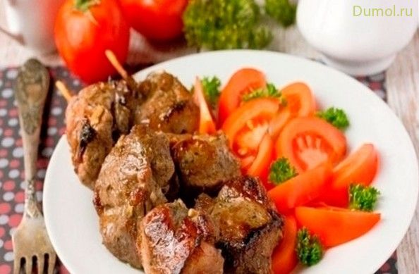 Шашлык из свинины с гранатовым соком в духовке