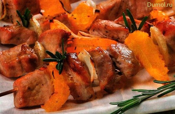 Шашлык из свинины с медом и апельсинами