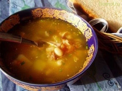 Щи из ячневой крупы, тушеной капусты и фасоли со свининой (ячневой, крупы, тушеной, свинина, капуста) Щи из ячневой крупы, тушеной капусты и фасоли со свининой