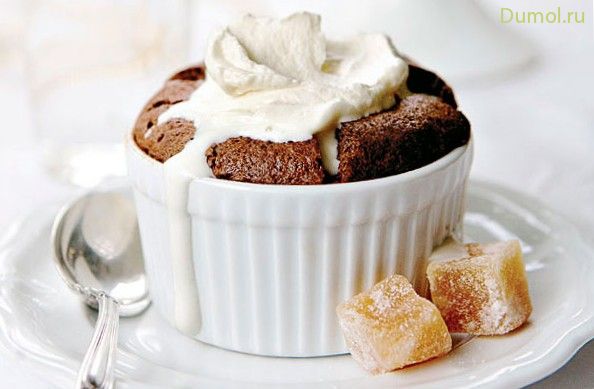 Шоколадное суфле с кремом в духовке
