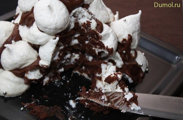Шоколадный торт-безе с грецкими орехами и ромом (шоколадный, торт-безе) Шоколадный торт-безе с грецкими орехами и ромом