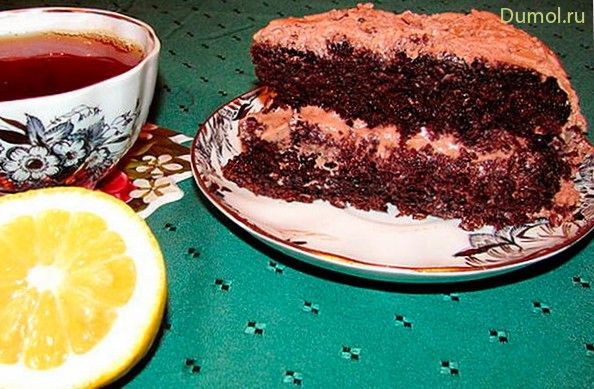 Шоколадный торт на кипятке и молоке