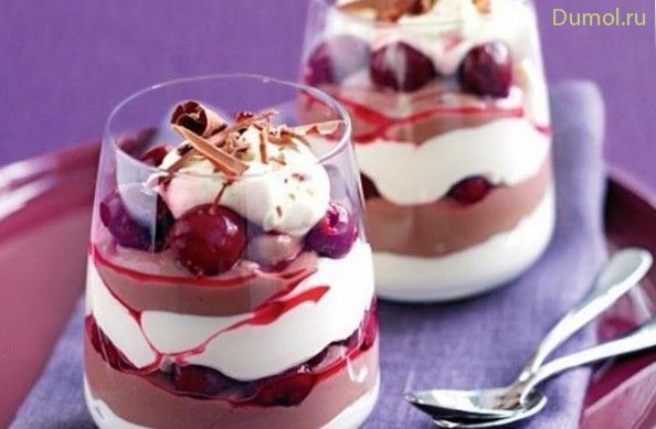 Слоеный десерт «Геометрия» (слоеный, десерт, геометрия, вишня) Слоеный десерт «Геометрия»