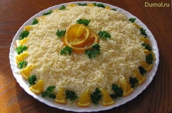 Слоеный салат с курицей и апельсином (слоеный, салат, курицей, капуста) Слоеный салат с курицей и апельсином