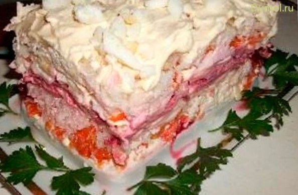 Слоеный салат «Витаминный тортик» (слоеный, салат) Слоеный салат «Витаминный тортик»