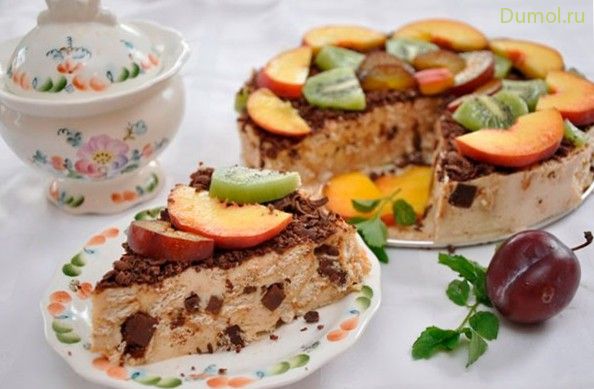 Сметанный торт из крекеров с фруктами