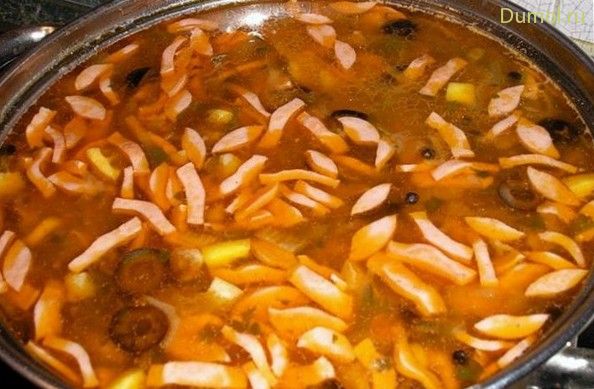 Солянка с опятами и куриным сердцем (солянка, опятами) Солянка с опятами и куриным сердцем