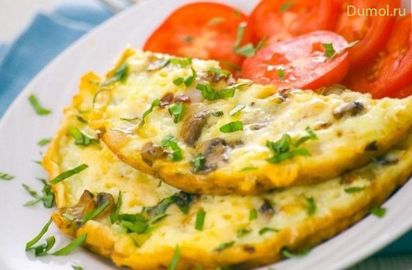 Быстрый омлет с сыром и грибами в микроволновке (стремительный, омлет, сыром) Быстрый омлет с сыром и грибами в микроволновке