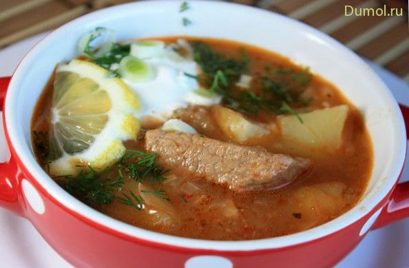 Суп-гуляш по-тирольски с говядиной