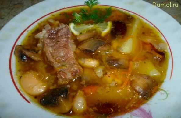 Суп из фасоли с ребрами (фасоли, ребрами) Суп из фасоли с ребрами