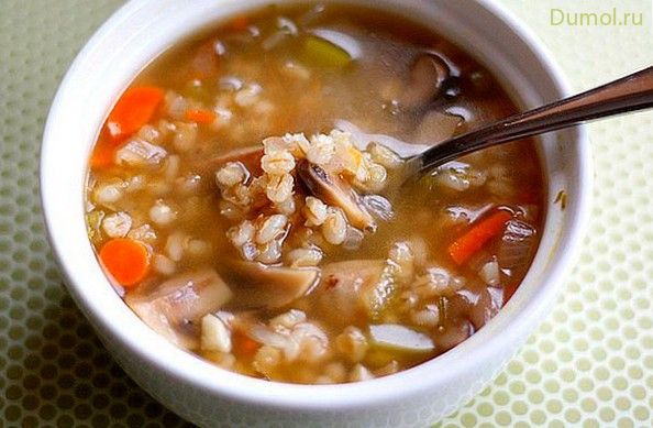 Суп из грибов с перловкой в мультиварке