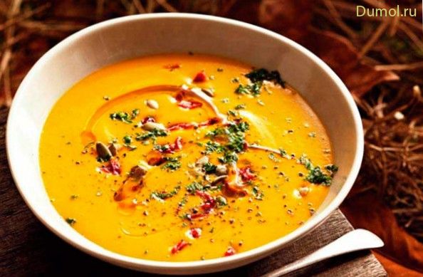 Суп из тыквы с беконом