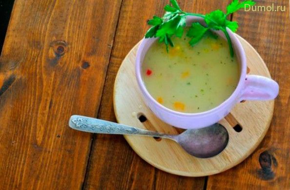 Суп молочный из трески с перцем и сельдереем