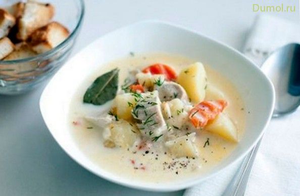 Суп с плавленым сыром и куриной грудкой