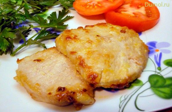 Свинина с сыром запеченная в карамели