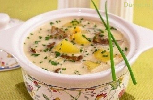 Сырный суп с картофелем и белыми грибами