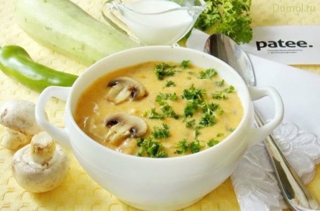 Сырный суп с куриным филе и шампиньонами