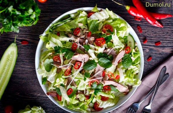 Тайский салат с говядиной и соевыми ростками (тайский, салат) Тайский салат с говядиной и соевыми ростками