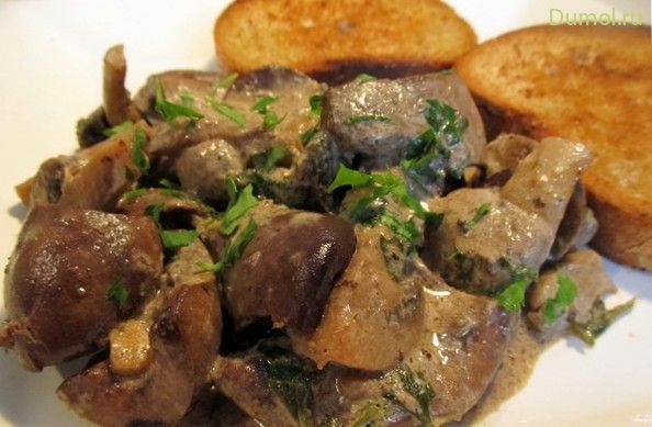 Телячьи почки тушеные по-румынски с рисом