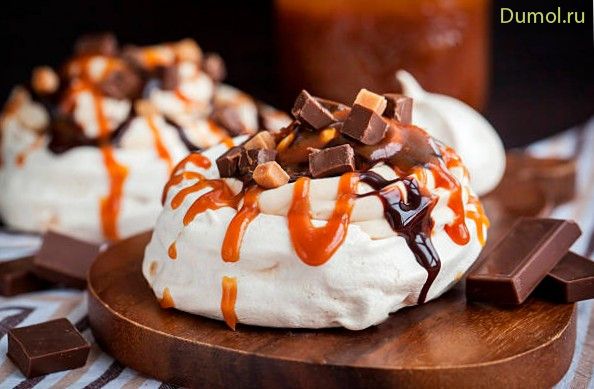 Торт-безе с карамелью (торт-безе, карамелью, жир, кофе) Торт-безе с карамелью