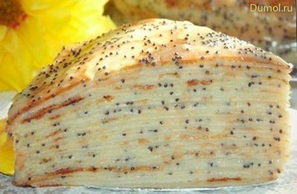 Торт блинный «Маковка» с заварным кремом (торт, блинный, маковка) Торт блинный «Маковка» с заварным кремом