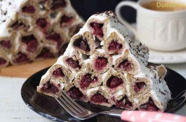 Торт «Монастырская изба» с вишней по-домашнему (торт, монастырская, изба, жир, вишня) Торт «Монастырская изба» с вишней по-домашнему