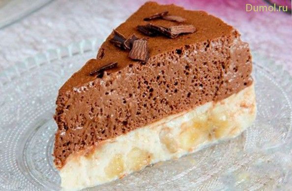 Торт с бананово-шоколадным суфле без выпечки