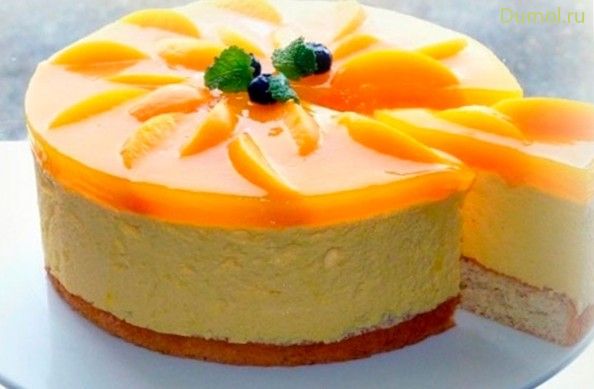 Торт-суфле с творогом и фруктами