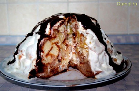 Торт «Вулкан» с орехом и сметанным кремом (торт, вулкан, орехом) Торт «Вулкан» с орехом и сметанным кремом