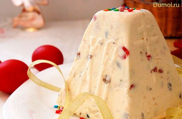 Творожная пасха с изюмом и орехами (творожная, пасха, творог) Творожная пасха с изюмом и орехами