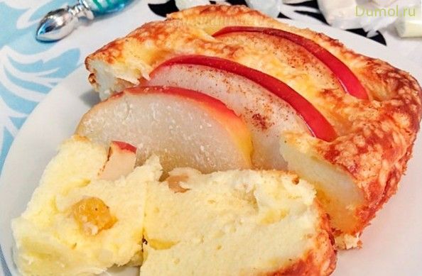 Творожная запеканка с яблоками в микроволновке за пять мин. (творожная, запеканка, творог) Творожная запеканка с яблоками в микроволновке за пять мин.