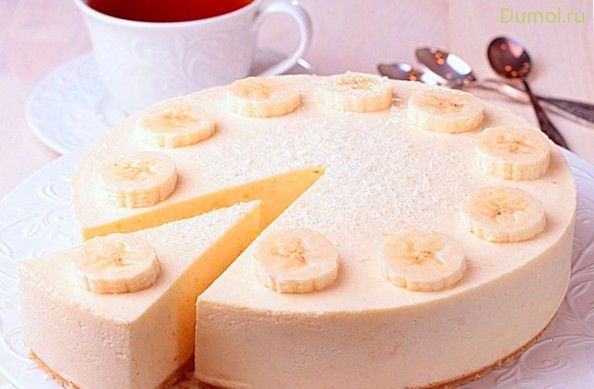 Творожно-банановый чизкейк без сахара