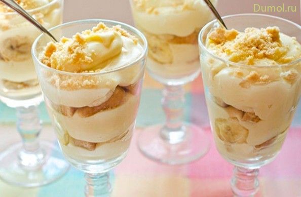 Творожный десертный крем с бананом