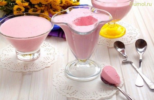 Творожный мусс на киселе