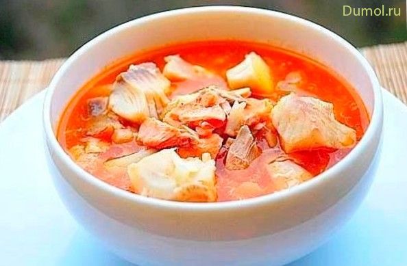 Уха из осетра с томатной пастой
