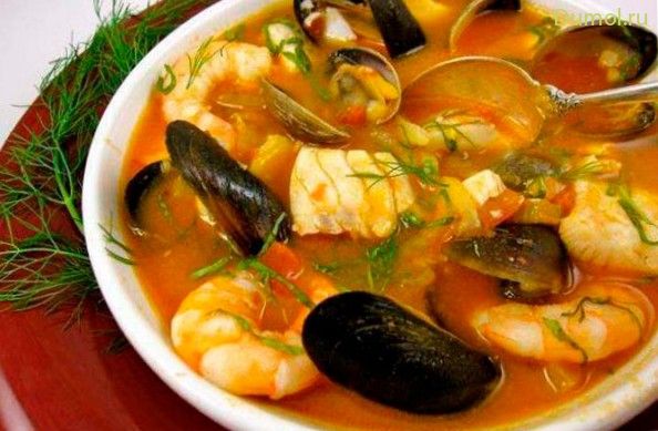 Уха по-итальянски с морепродуктами