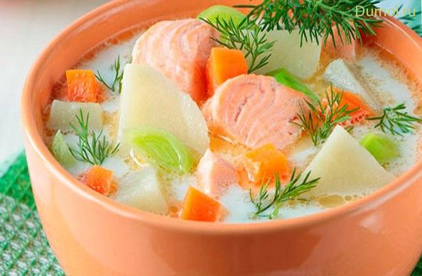 Уха со сливками из красной рыбы (сливками, красной) Уха со сливками из красной рыбы