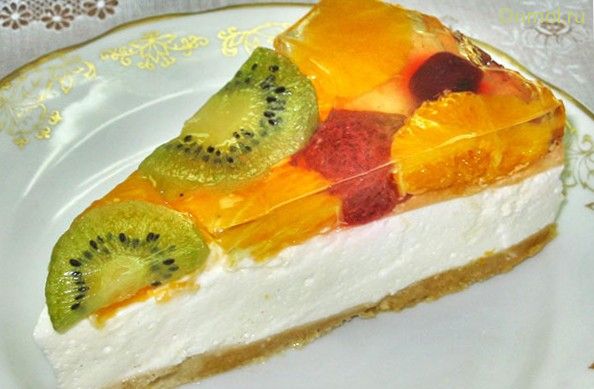 Уникальный торт-желе с фруктами (уникальный, торт-желе, фруктами, киви) Уникальный торт-желе с фруктами