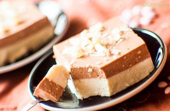 Ванильно - шоколадный десерт из творога