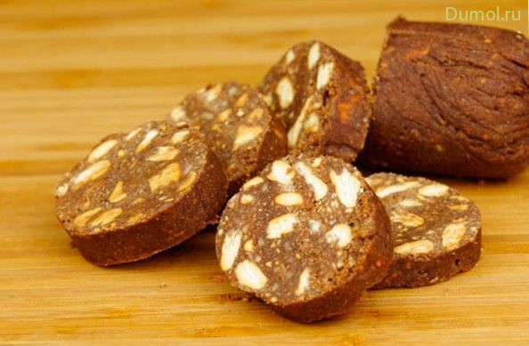 Вкусная чайная колбаска из печенья (вкусная, чайная, колбаска, пищевой) Вкусная чайная колбаска из печенья