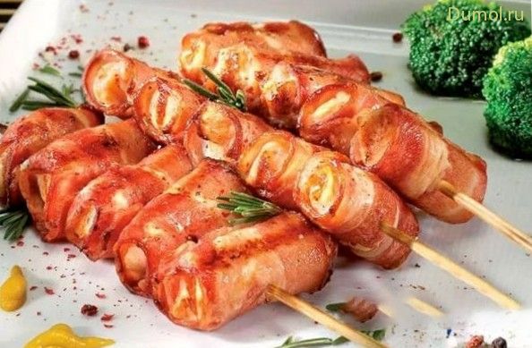 Жаркое в пивном маринаде и сырные шашлычки