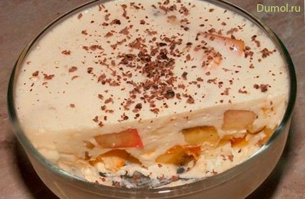 Желе на сметане с бананом