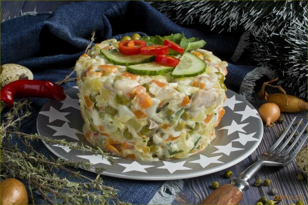 Праздничный мясной салат