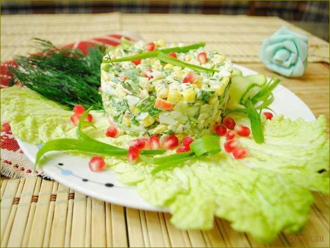 Крабовый салат без риса с огурцом