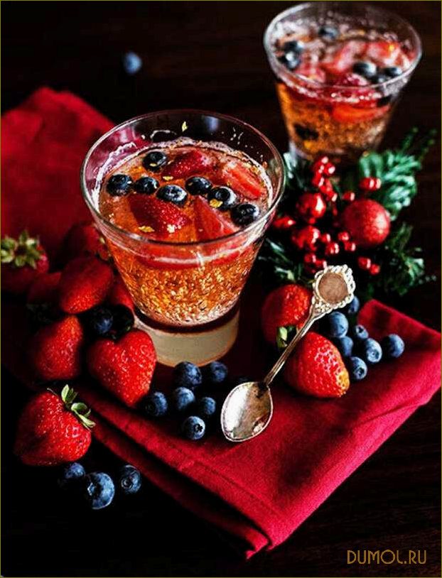 Рецепт желе из шампанского с фруктами и ягодами