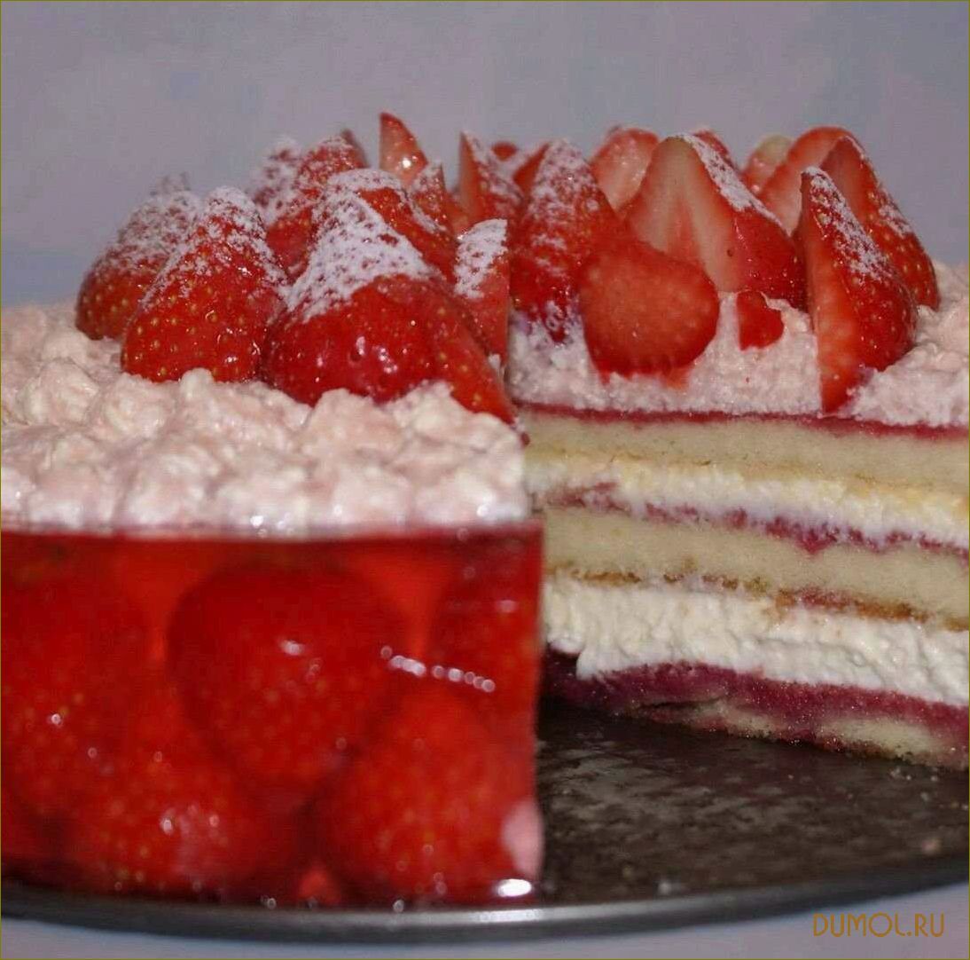 Клубнично-творожный торт: рецепт с фото