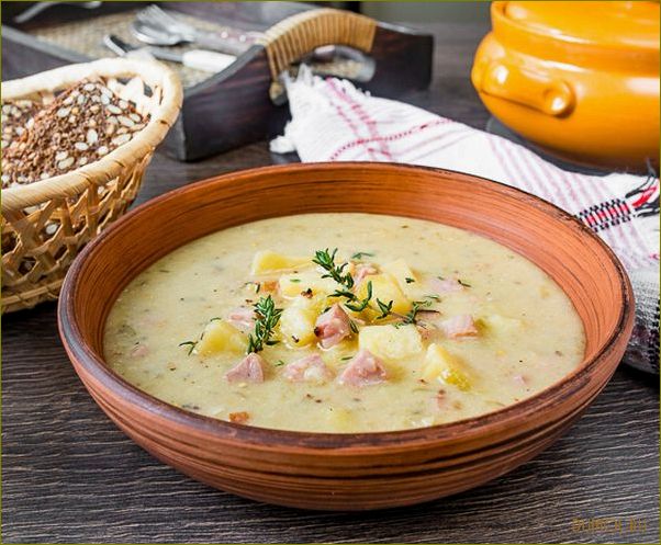 Рецепт супа с ветчиной и сыром