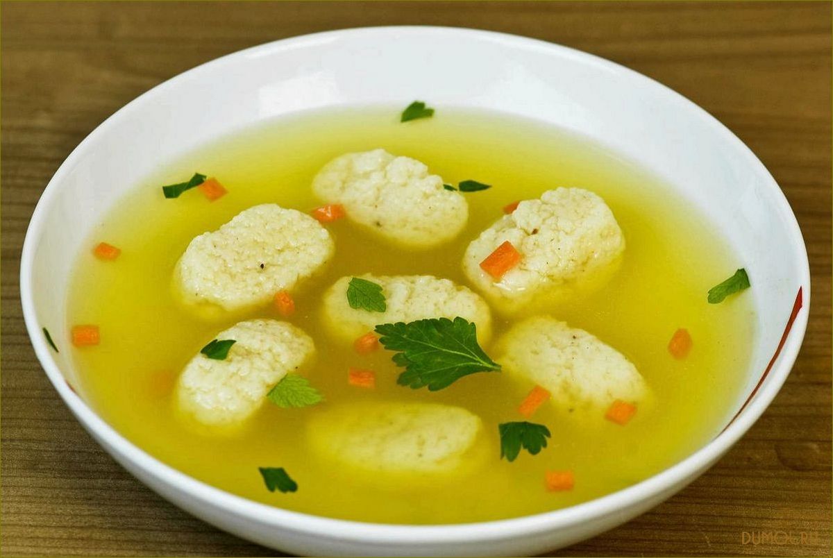 Постный суп с клецками
